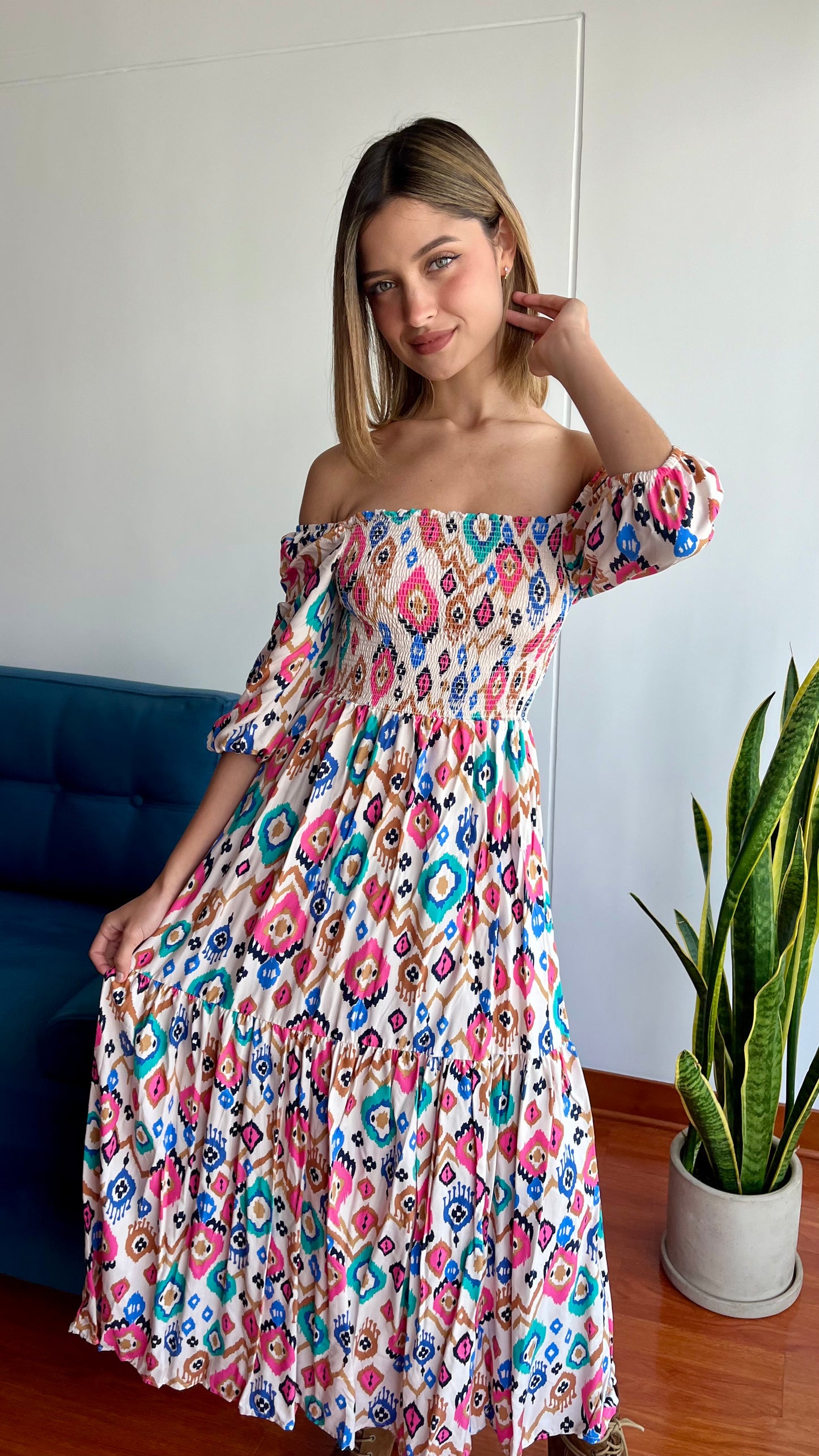 Vestido Leticia print boho