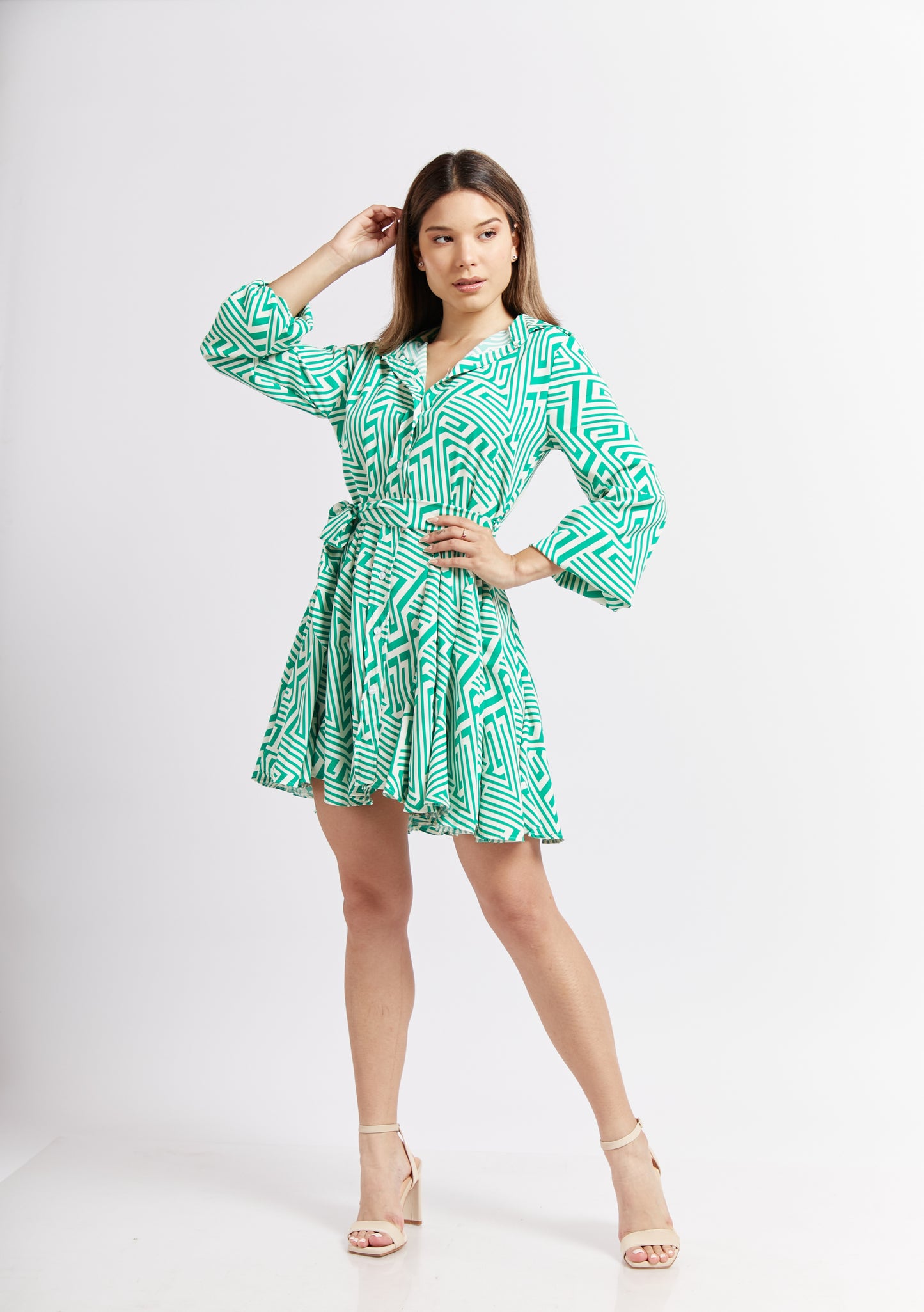 Vestido Milán print verde