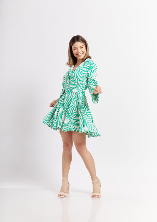 Vestido Milán print verde